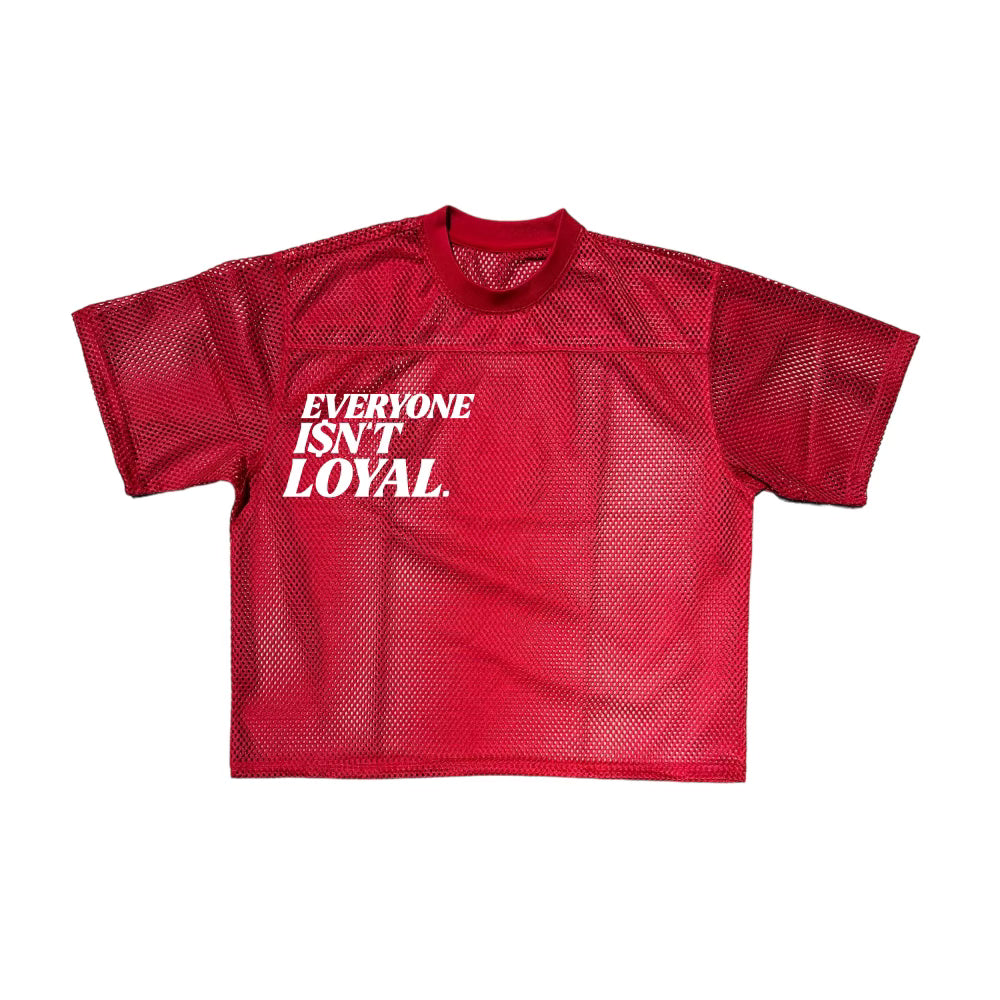 EVERYONE ISNT LOYAL SLANT LOGO MESH TEE